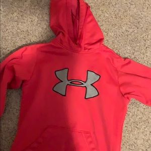 Bright pink under armour hoodie
